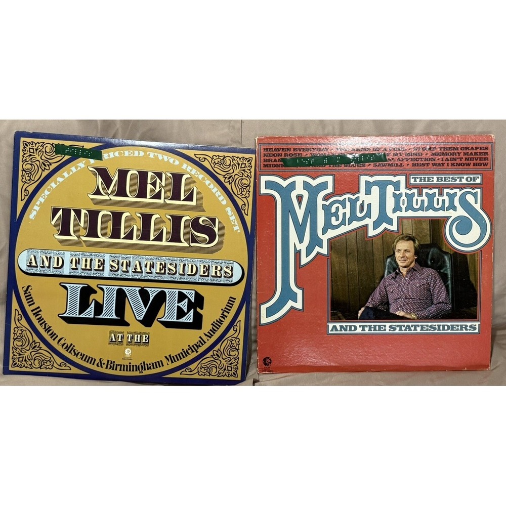 Lot Of 2 Mel Tillis I Ain't Never1976, Mel Tillis & Stateside Live1972 MGM VTG - Picture 2 of 6